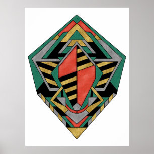 Dragon’s Egg Metallic Geometric Abstract Poster