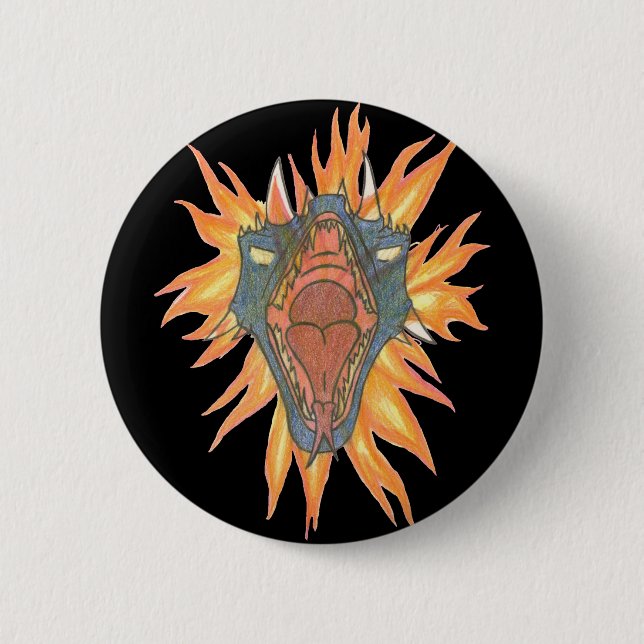 Dragon’s Fire 2 Inch Round Button (Front)