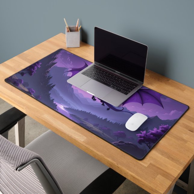 Dragon’s Night – Purple Fantasy Desk Mat 🌙🐉 (Office 2)