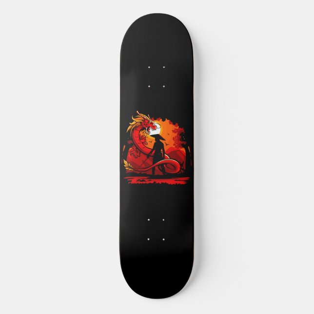 Dragon Samurai Skateboard Deck (Front)