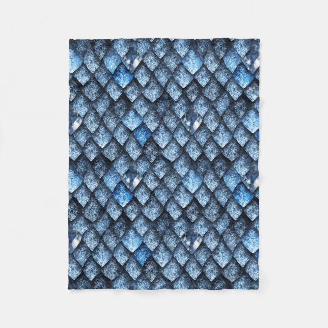 Dragon scales / blue gems fleece blanket (Front)