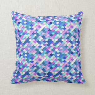 "Dragon Scales" - blue, orchid and lavender Throw Pillow