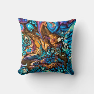 Dragon Scales colourful abstract Throw Pillow