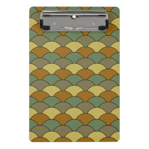 Dragon Scales, Fans, Waves, Seigaiha, Camouflage Mini Clipboard