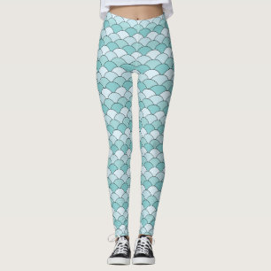 Dragon Scales, Fans, Waves, Seigaiha, Orange Leggings