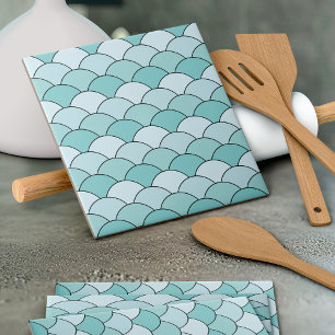 Dragon Scales, Fans, Waves, Seigaiha, Orange Tile