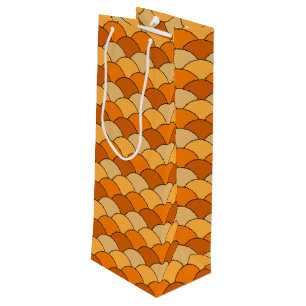 Dragon Scales, Fans, Waves, Seigaiha, Orange Wine Gift Bag