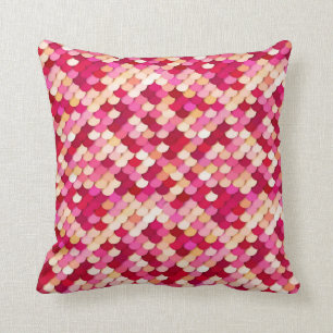 "Dragon Scales" - magenta, hot pink and peach Throw Pillow
