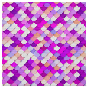 "Dragon Scales" - purple. hot pink and peach Fabric