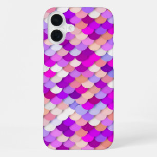"Dragon Scales" - purple. hot pink and peach iPhone 16 Plus Case