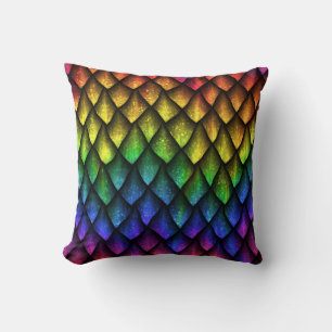 Dragon scales seamless 3D texture. Throw Pillow