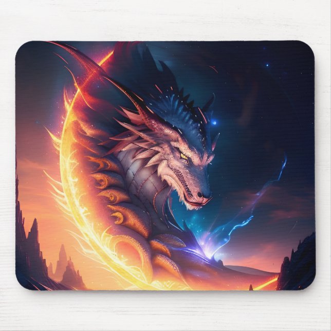 Dragon Scape Fire Night Mouse Pad (Front)