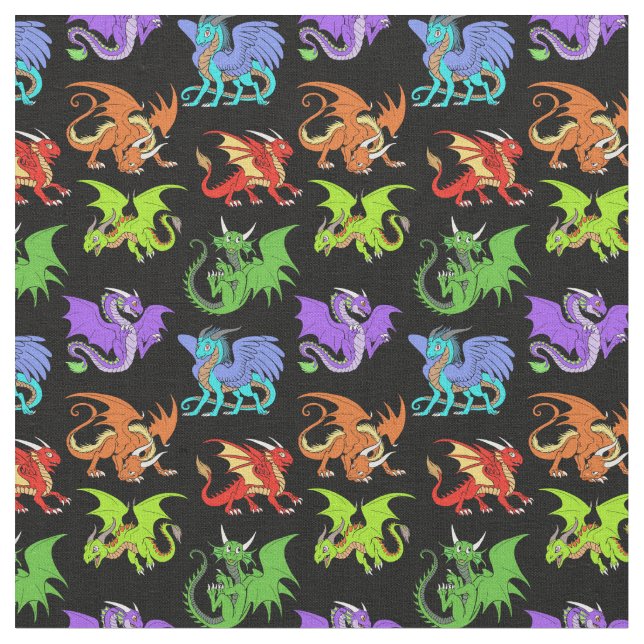 Dragon Scene Kids Slender Fabric (Close Up)