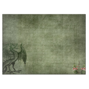 Dragon season sausage green medieval green cutting board