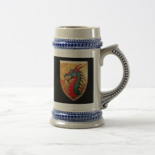 Dragon Shield on Black Beer Stein