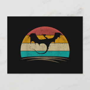 Dragon Shirt Retro Vintage Dragon Mythical Creatur Holiday Postcard