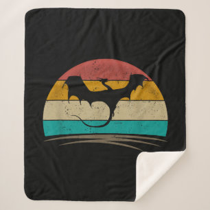 Dragon Shirt Retro Vintage Dragon Mythical Creatur Sherpa Blanket