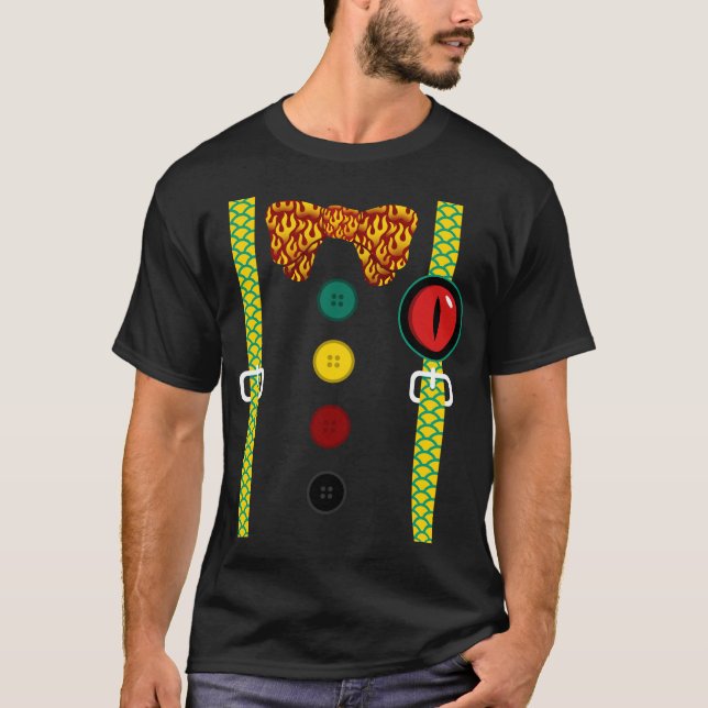 Dragon Shirt, Suspender Dragon Scales Fire T-Shirt (Front)
