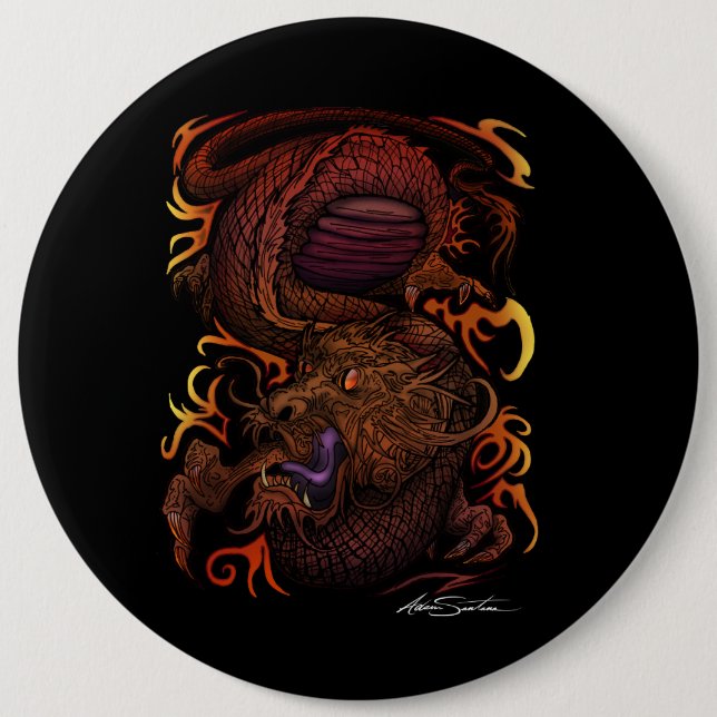 Dragon (Signature Design) 6 Inch Round Button (Front)