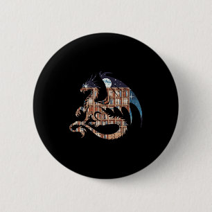 Dragon Silhouette Books Librarian Bookworm Women M 2 Inch Round Button