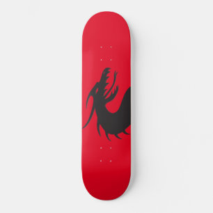 Dragon silhouette, skateboard