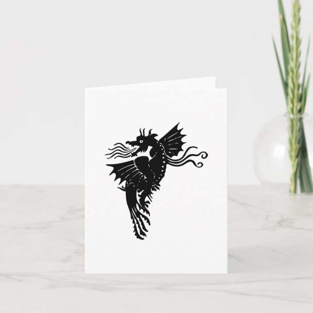Dragon Silhouette Spirit Animal Emblem Card (Front)