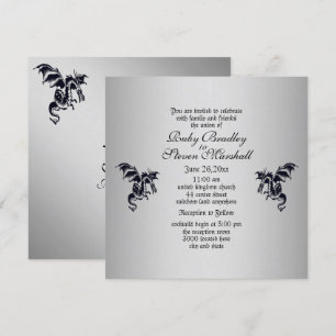  Dragon Silver Wedding Invitation