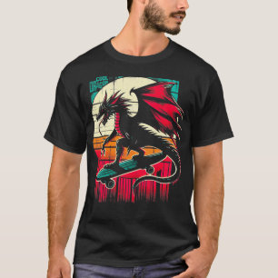 Dragon Skateboarder Vintage Dragon Skateboard Love T-Shirt
