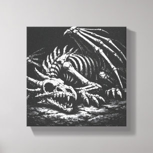 Dragon Skeleton — by BurnsInHell Canvas Print