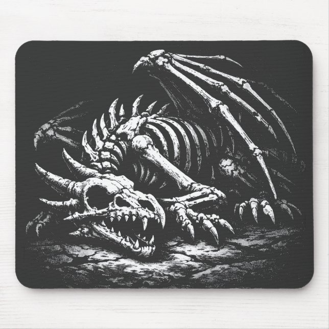 Dragon Skeleton — by BurnsInHell Mouse Pad (Front)