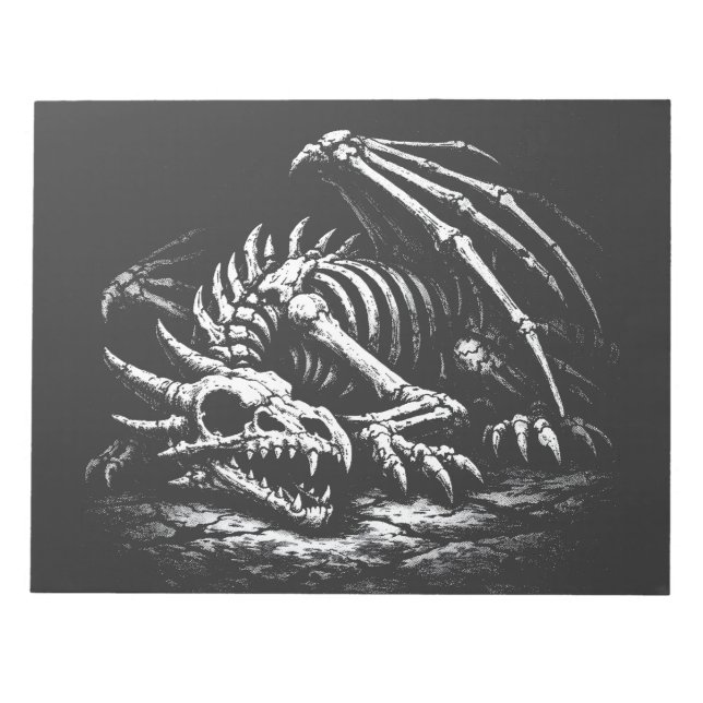 Dragon Skeleton — by BurnsInHell Notepad (Front)
