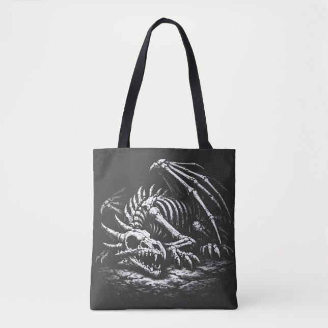 Dragon Skeleton — by BurnsInHell Tote Bag (Front)