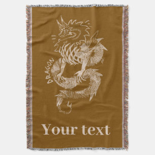 Dragon sketch throw blanket