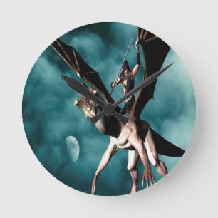 Dragon Sky Warrior Round Clock