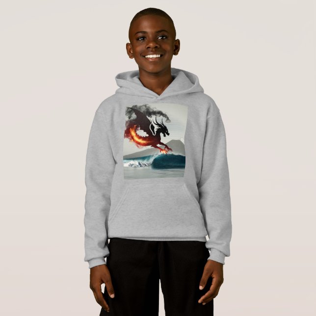 Dragon Smoke Silhouette Ocean Wave (Front Full)