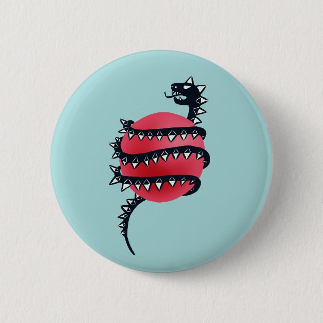Dragon Snake Goth 2 Inch Round Button (Front)