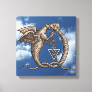 Dragon Snake Sulphur Mercury Symbols Canvas Print