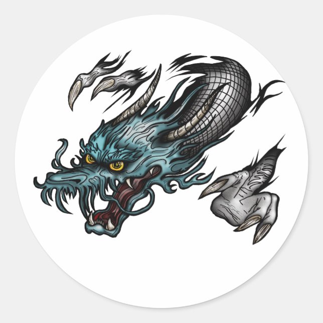 Dragon Soar  Classic Round Sticker (Front)