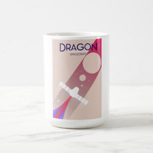 Dragon spacecraft vintage style Space Art Magic Mug