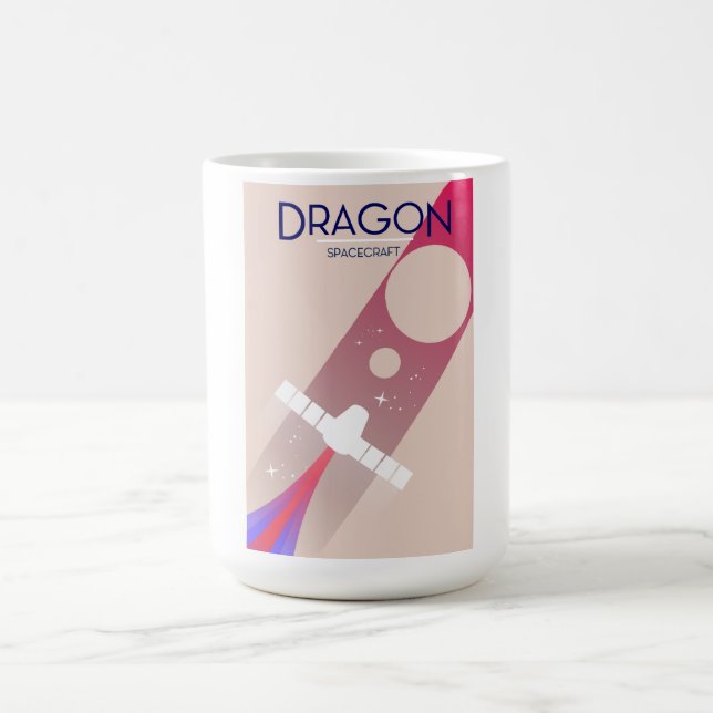 Dragon spacecraft vintage style Space Art Magic Mug (Center)
