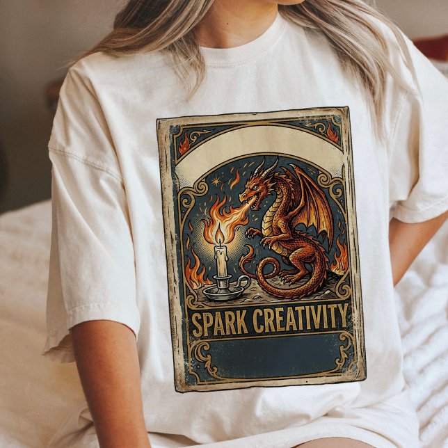 Dragon Spark Creativity Fire Breathing Fantasy Art Tri-Blend Shirt (Creator Uploaded)