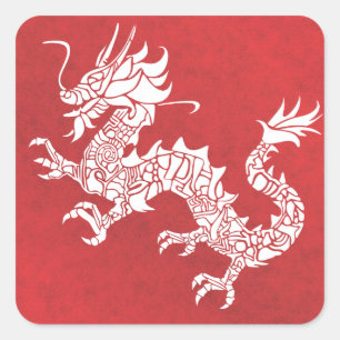 Dragon Spirit Animal Totem Emblem Square Sticker