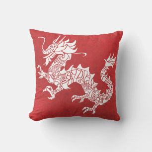 Dragon Spirit Animal Totem Emblem Throw Pillow