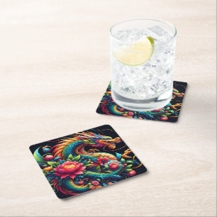 Dragon Square Paper Coaster