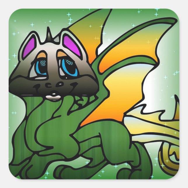 Dragon Square Sticker (Front)