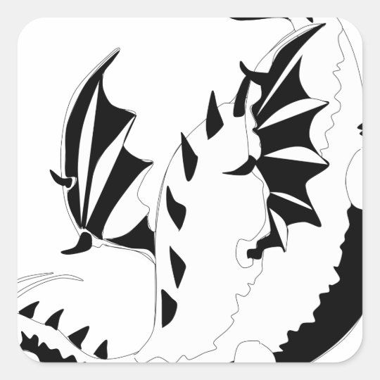 dragon square sticker