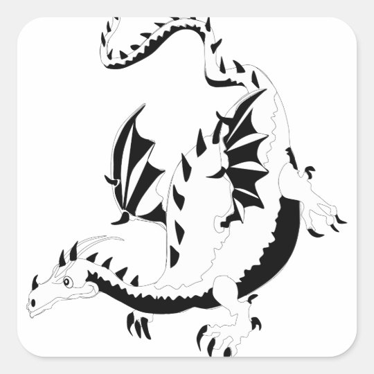 dragon square sticker