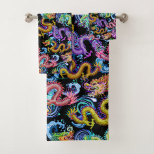 Dragon Storm Colorful Bath Towel Set