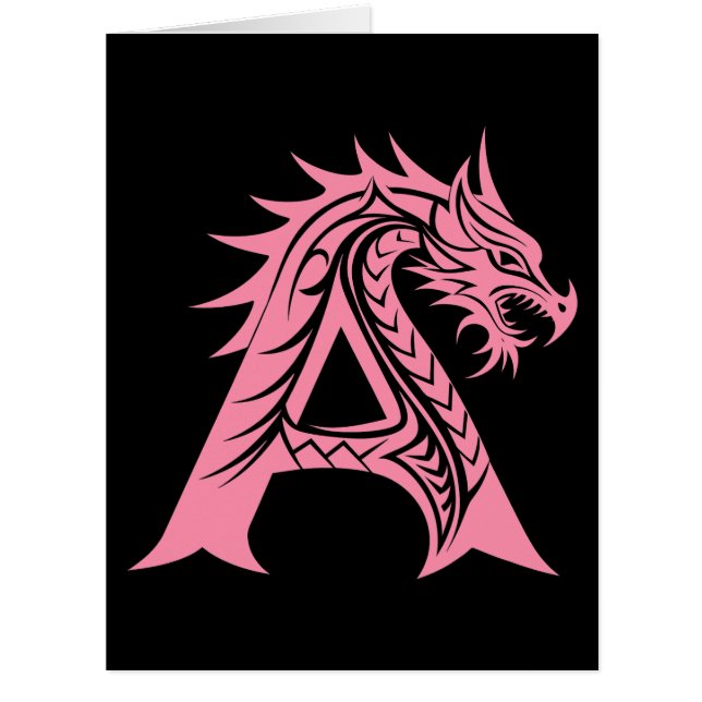 Dragon Styled Letter A, Dragon Alphabet, Monogram (Front)