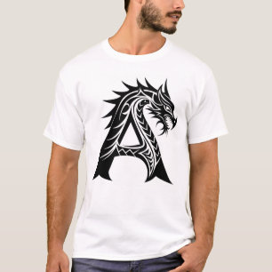 Dragon Styled Letter A, Dragon Alphabet, Monogram T-Shirt